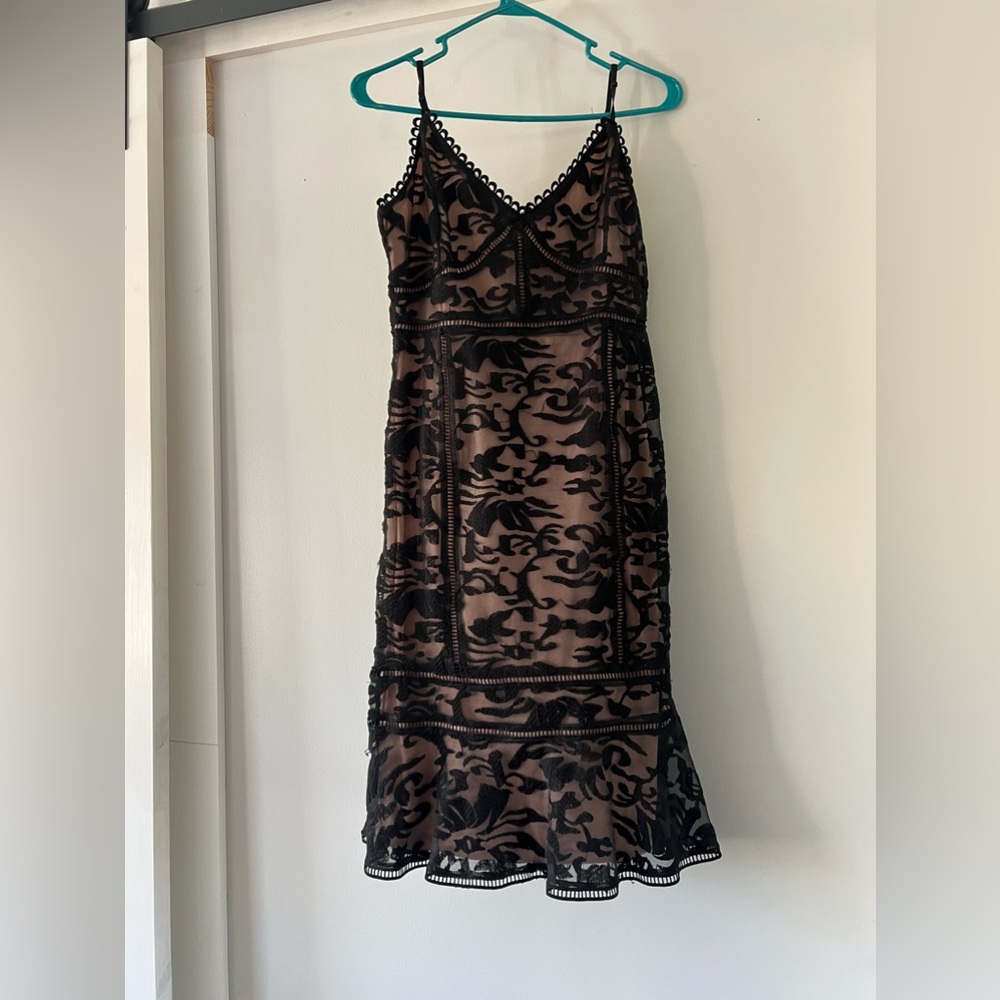 Lulus black/ nude midi dress